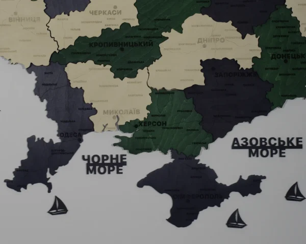 Деревʼяна карта України із дерева 3D без підсвітки колір Alpine
