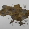 Деревʼяна 3D карта України без підсвітки колір Dark