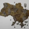 Деревʼяна 3D карта України без підсвітки колір Dark