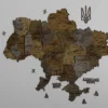 Деревʼяна 3D карта України без підсвітки колір Dark