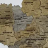 Деревʼяна 3D карта України без підсвітки колір Dark