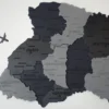 Настінна багатошарова карта України без підсвітки колір Grey