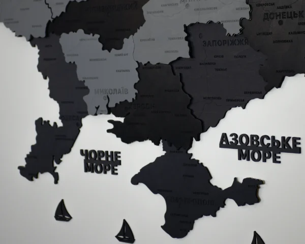 Настінна багатошарова карта України без підсвітки колір Grey
