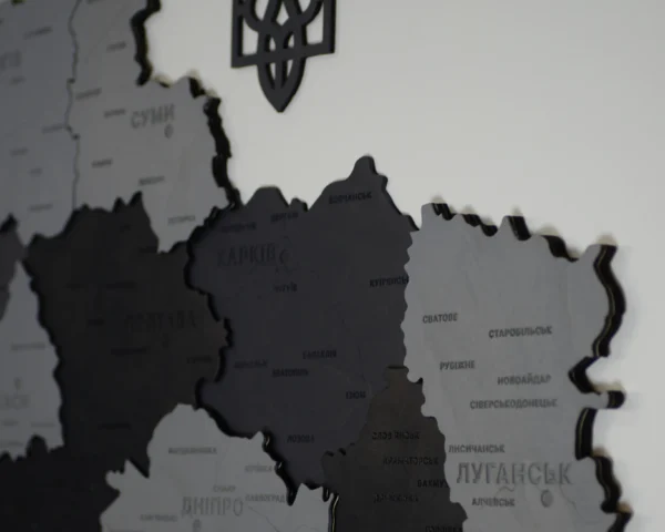 Настінна багатошарова карта України без підсвітки колір Grey