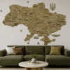 Настінна 3D карта України без підсвітки колір Oak