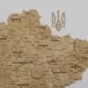 Настінна 3D карта України  без підсвітки колір Oak