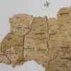 Настінна 3D карта України  без підсвітки колір Oak