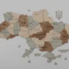 Карта України із дерева з 3D ефектом без підсвітки колір Soft