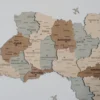 Карта України із дерева з 3D ефектом без підсвітки колір Soft