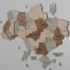 Карта України із дерева з 3D ефектом без підсвітки колір Soft