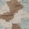 Карта України із дерева з 3D ефектом без підсвітки колір Soft