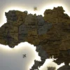 Карта України без річок з підсвіткою по контуру колір Dark