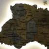 Карта України без річок з підсвіткою по контуру колір Dark
