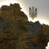 Карта України без річок з підсвіткою по контуру колір Dark