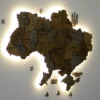 Карта України без річок з підсвіткою по контуру колір Dark