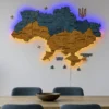 Настінна карта України з підсвіткою по контуру колір Flag