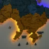 Настінна карта України з підсвіткою по контуру колір Flag