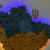 Настінна карта України з підсвіткою по контуру колір Flag