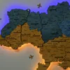 Настінна карта України з підсвіткою по контуру колір Flag