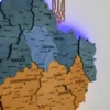 Настінна карта України з підсвіткою по контуру колір Flag