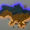 Настінна карта України з підсвіткою по контуру колір Flag