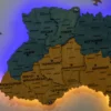 Настінна карта України з підсвіткою по контуру колір Flag