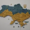 Настінна карта України з підсвіткою по контуру колір Flag