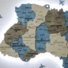 Деревʼяна карта України з підсвіткою по контуру колір Nord