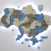 Деревʼяна карта України з підсвіткою по контуру колір Nord