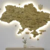 Карта України 3D з підсвіткою по контуру колір Oak