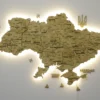 Карта України 3D з підсвіткою по контуру колір Oak