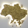 Карта України 3D з підсвіткою по контуру колір Oak