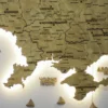 Карта України 3D з підсвіткою по контуру колір Oak