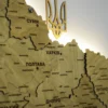 Карта України 3D з підсвіткою по контуру колір Oak