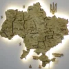 Карта України 3D з підсвіткою по контуру колір Oak