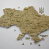 Карта України 3D з підсвіткою по контуру колір Oak