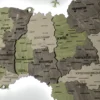 Деревʼяна 3D карта України з підсвіткою по контуру колір Olive