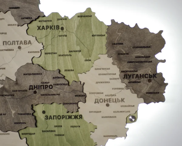 Деревʼяна 3D карта України з підсвіткою по контуру колір Olive