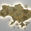 Карта України без річок з підсвіткою по контуру колір Sand