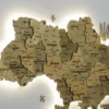 Карта України без річок з підсвіткою по контуру колір Sand