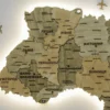 Карта України без річок з підсвіткою по контуру колір Sand