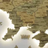 Карта України без річок з підсвіткою по контуру колір Sand