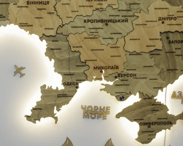 Карта України без річок з підсвіткою по контуру колір Sand