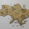 Карта України без річок з підсвіткою по контуру колір Sand