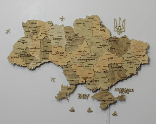 Карта України без річок з підсвіткою по контуру колір Sand