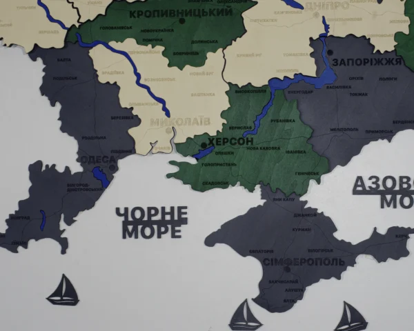 Карта України на стіну з підсвіткою по контуру колір Alpine