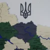 Карта України на стіну з підсвіткою по контуру колір Alpine