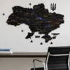 Карта України з деревини та LED-підсвіткою по контуру колір Black