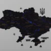 Карта України з деревини та LED-підсвіткою по контуру колір Black