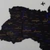 Карта України з деревини та LED-підсвіткою по контуру колір Black